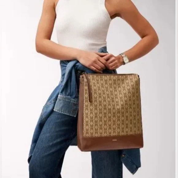 Fossil Elina Convertible Backpack Beige/Brown SHB2976268 brand new with tag - Picture 4 of 16